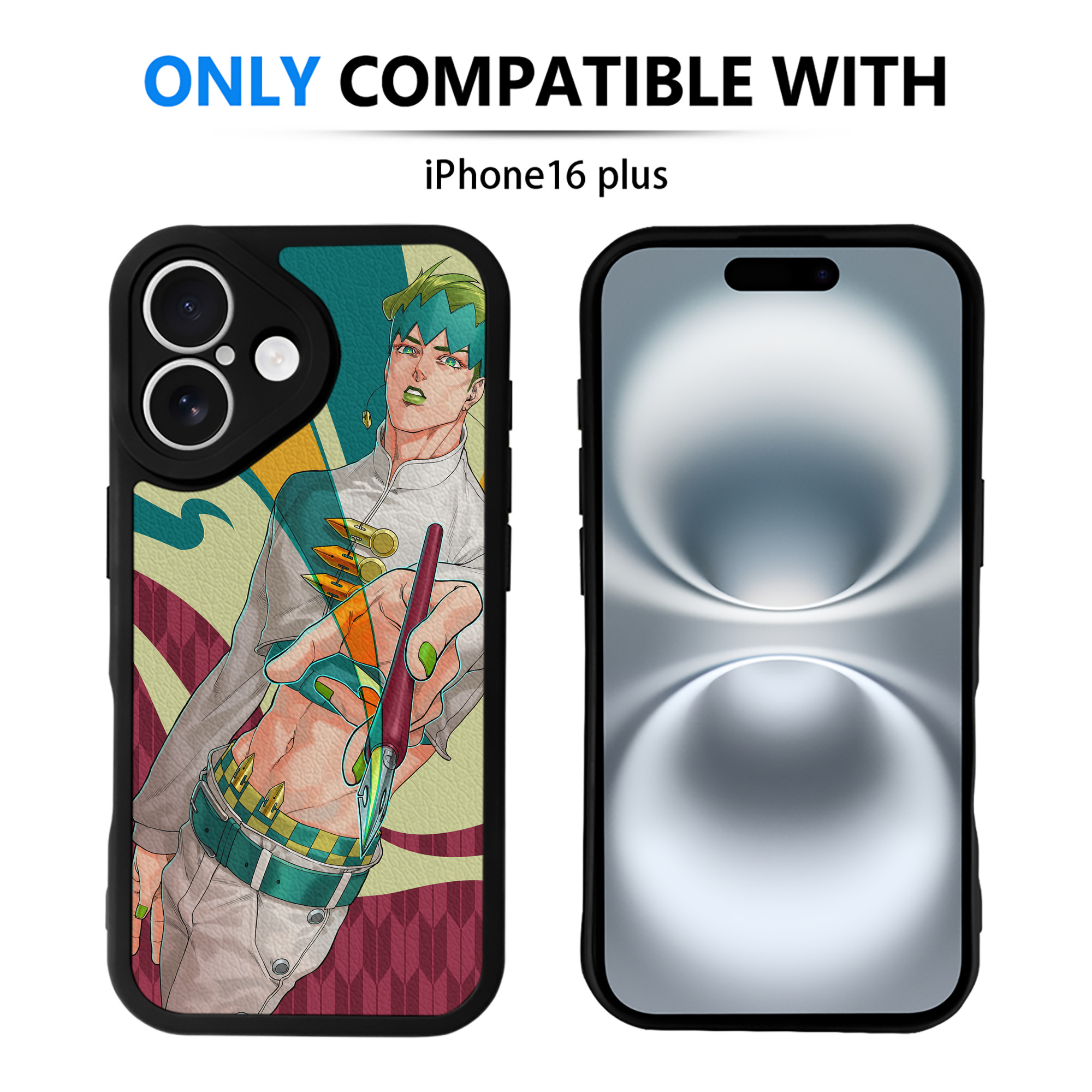 （画像用） ジョジョの奇妙な冒険 JoJo's Bizarre Adventure 【iPhone 16シリーズ対応】シリコンスマホケース（レザー調） 材質：シリコン